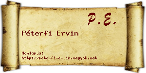 Péterfi Ervin névjegykártya