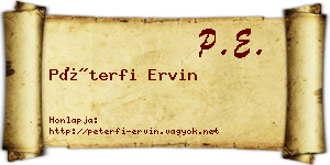 Péterfi Ervin névjegykártya