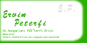 ervin peterfi business card